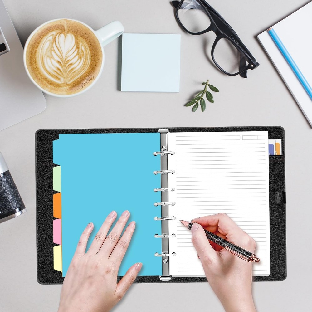 7-Hole Lined Paper Refills for Mini Binder - 100 Sheets/200 Pages 7 White