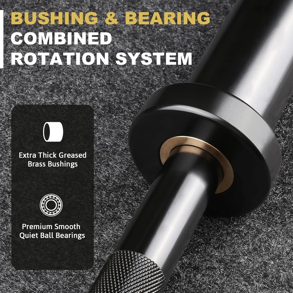 4ft Barbell for Strength Training - 500lbs Capacity, Knurled Grip