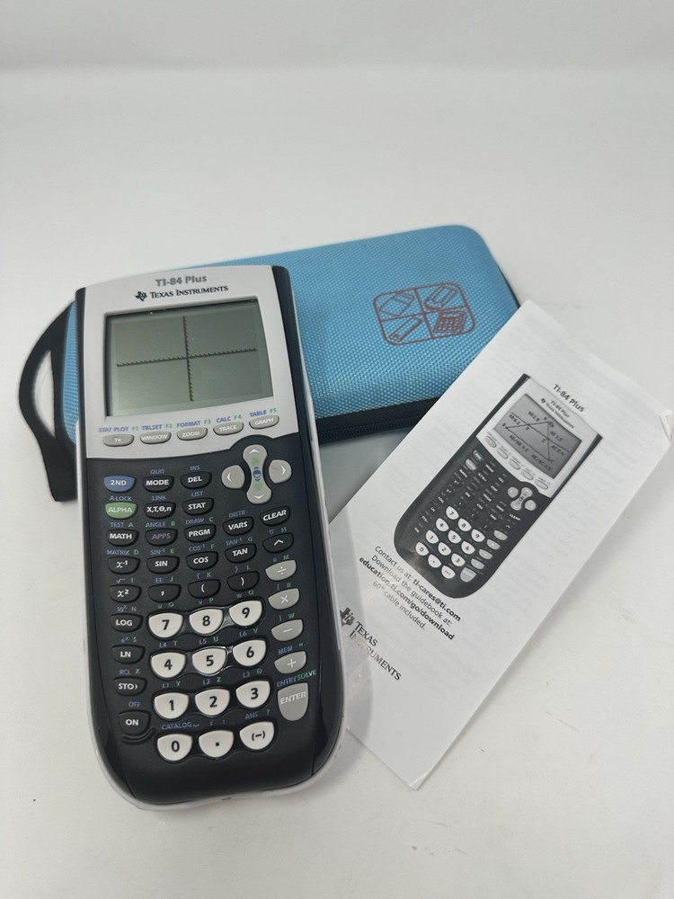 Ti84 Plus Calculator White Marble with Case & Manual
