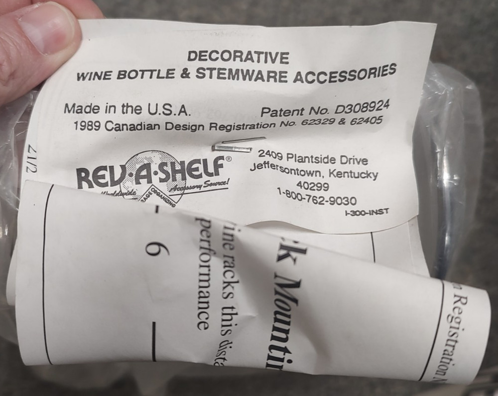 Rev A Shelf Under Cabinet Combination Stemware/Bottle Rack NOS