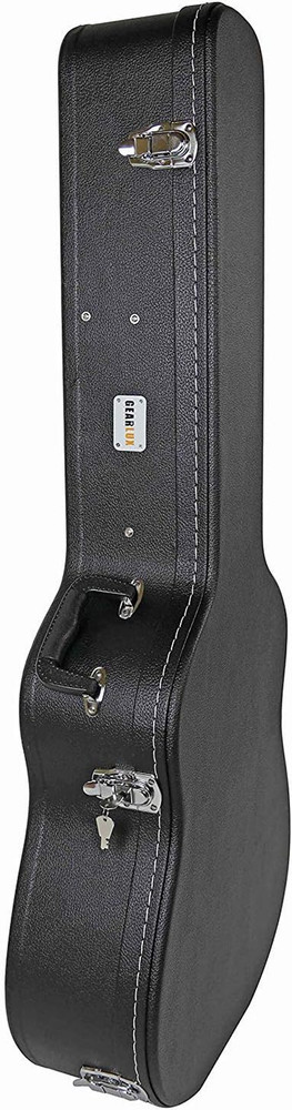 Dreadnought Acoustic Guitar Hardshell Case with Accessory Compartment - Black