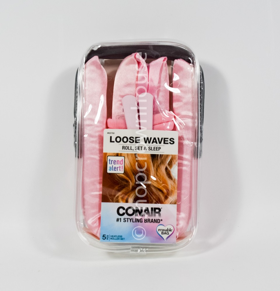 Conair Loose Waves Roll Set & Sleep 5pc Soft Heatless Rollers