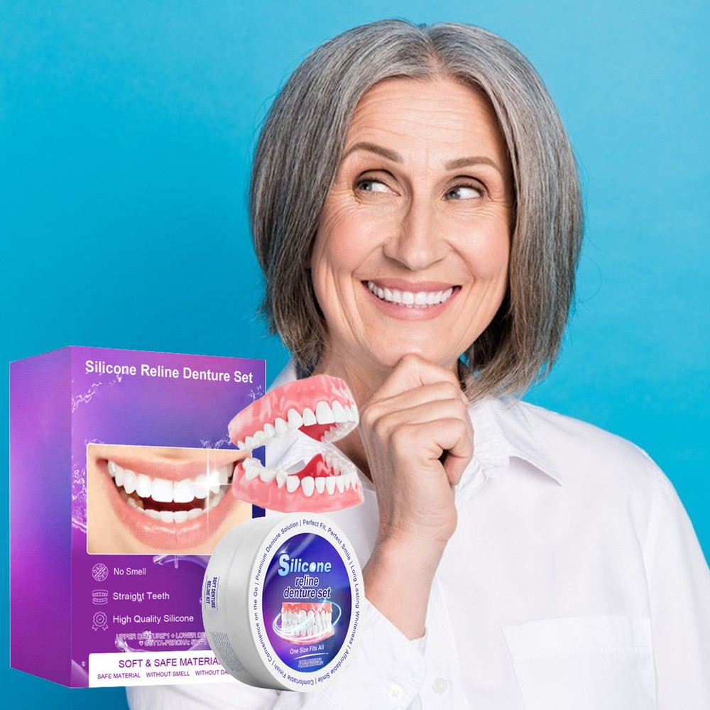 User-Friendly Denture Reliner Kit, Silicone Repair Kit for Denture Adjustments