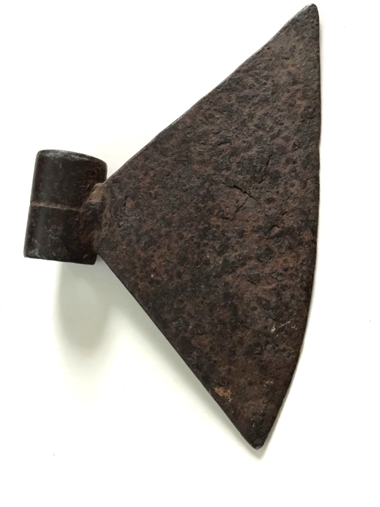 Antique primitive iron trade axe hatchet head 6"