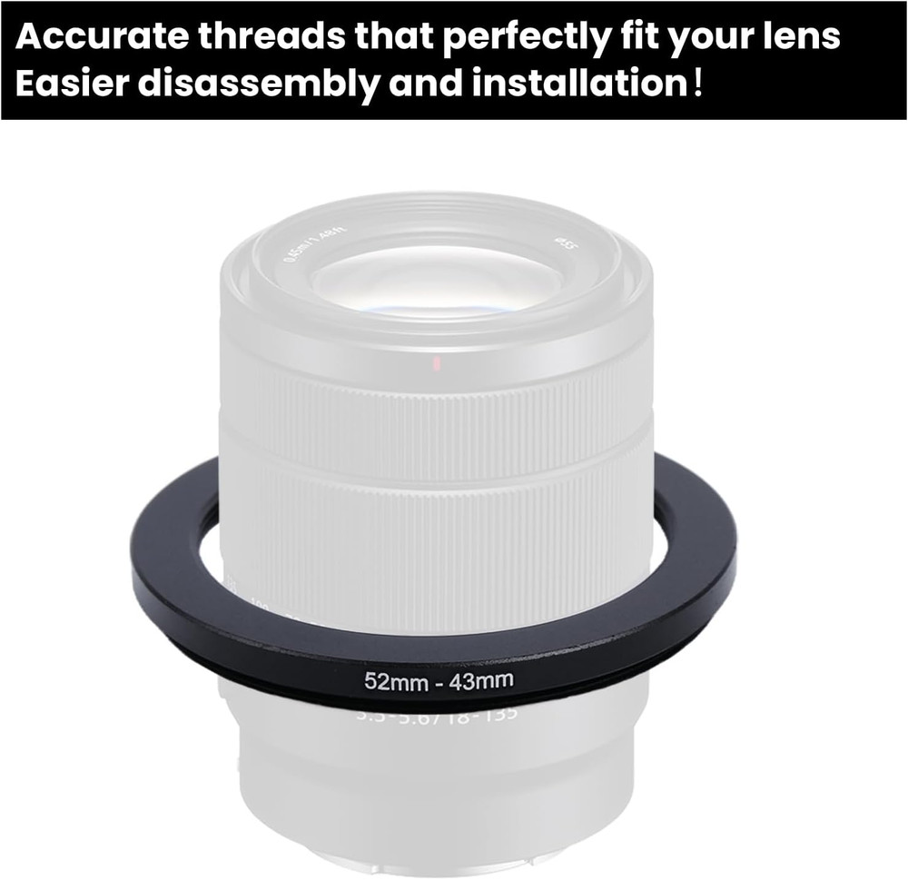 Metal Step down Ring Filter Adapter - 52Mm to 43Mm - Metal Ring Step down Rings