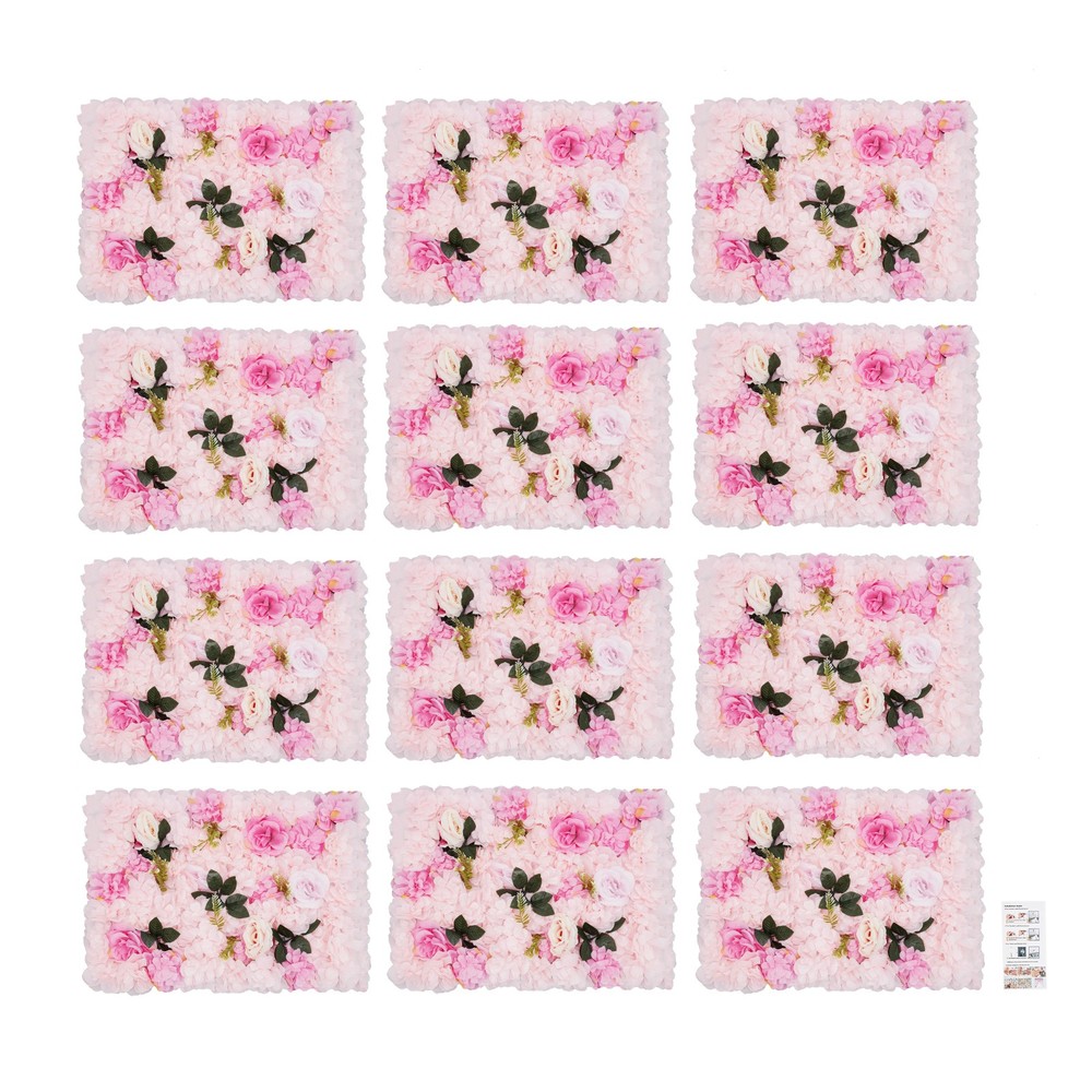 12pcs Wedding Venue Decorations Artificial Flower Wall Stage Background Decor