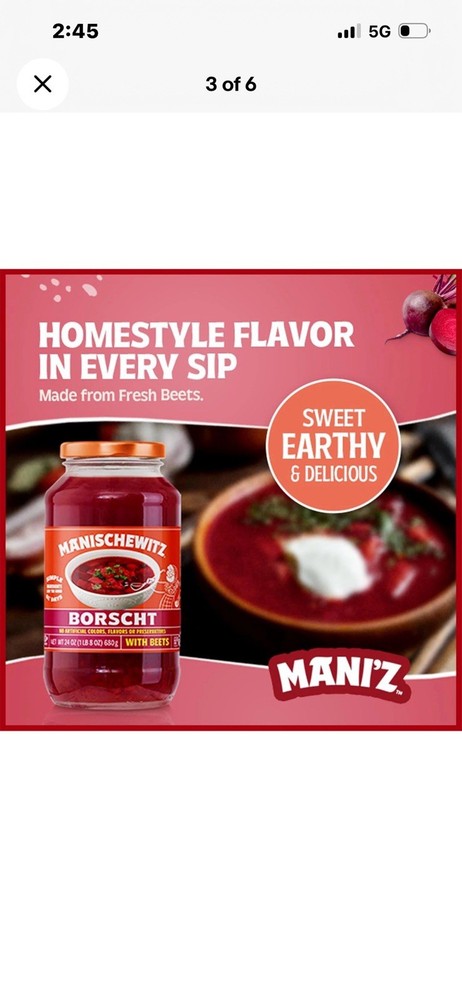 Manischewitz Borscht with Beets, 24 Oz Jars Ships Within 24 Hours