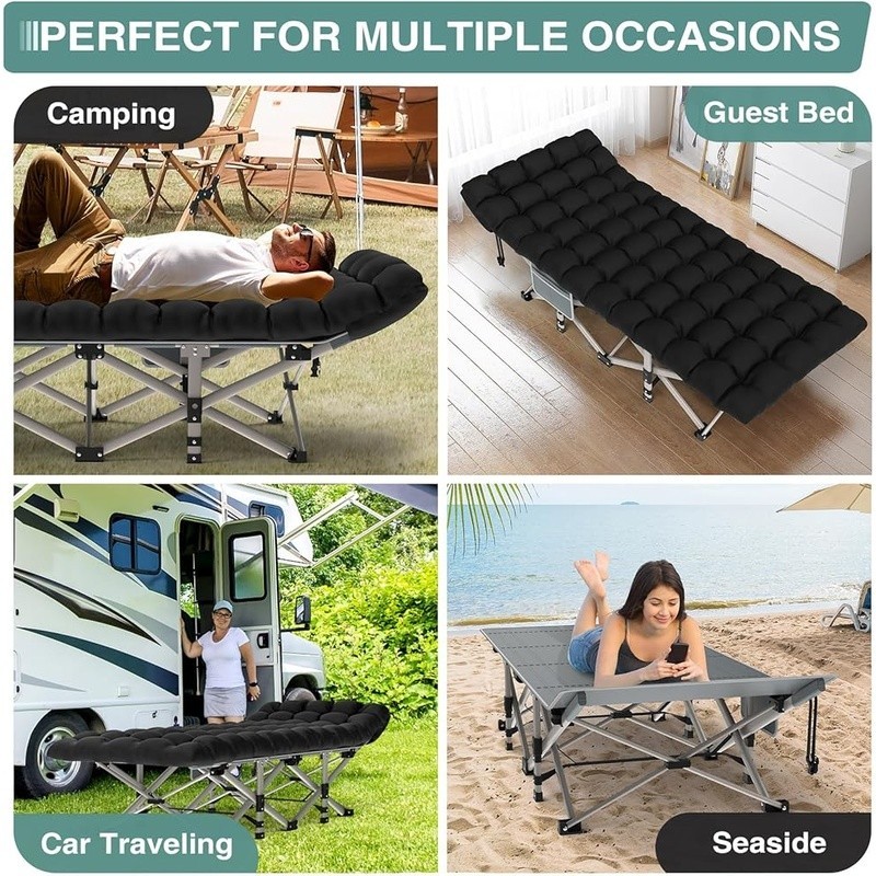 Folding Camping Cot Portable Bed Waterproof Easy Setup 500lbs Capacity New