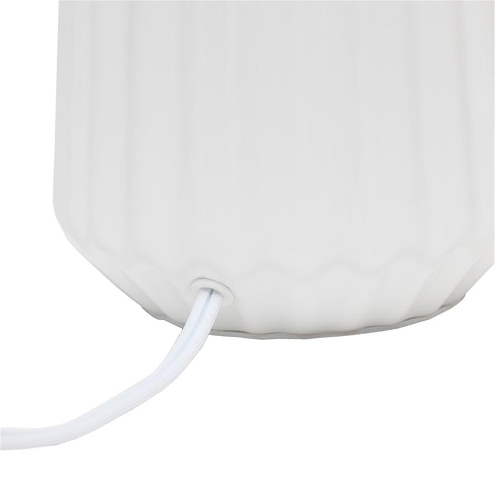 ‎LT1119-OFF Pleated English Ceramic Base Bedside Table Lamp, Off White
