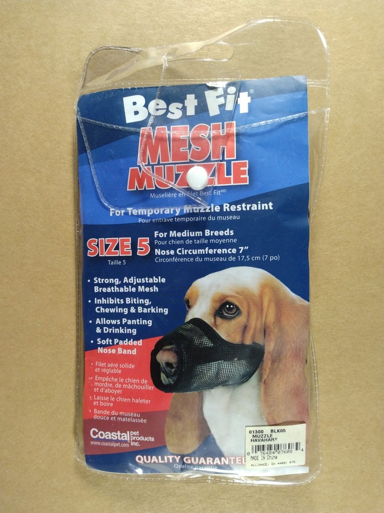 Coastal Pet Best Fit Mesh Dog Muzzle Size 5 for Medium Breeds