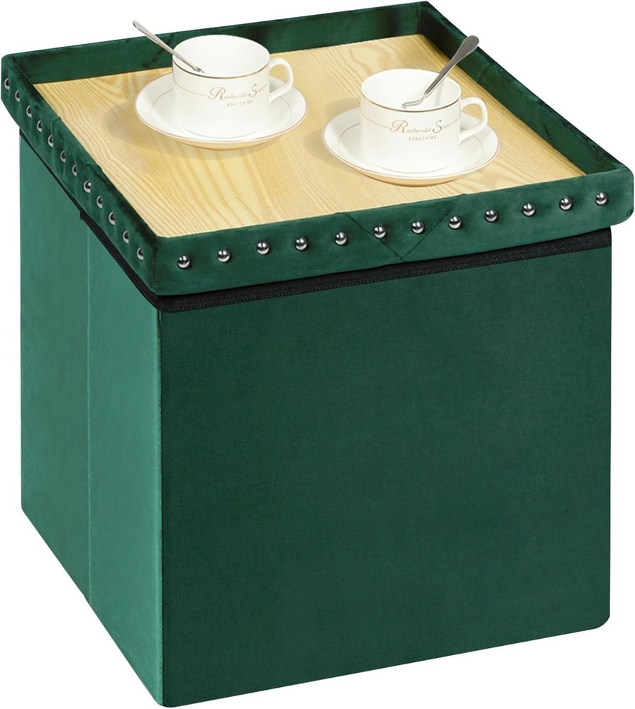 Storage Ottoman Bench Folding Tufted W/ Storage 140L Footrest Bench