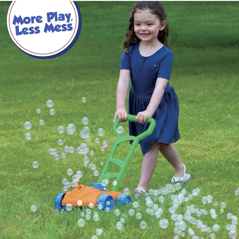 FUBBLES No Spill Bubble Motorized Mower Toy Ages 3+ Includes Bubble Solution NEW