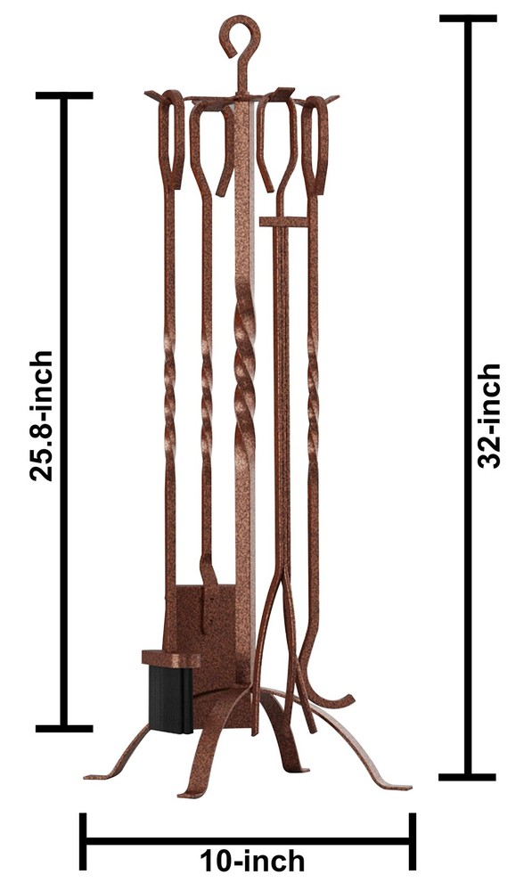5 Pieces Fireplace Tools Sets Fireplace Accessories Tools Holder With Handles To
