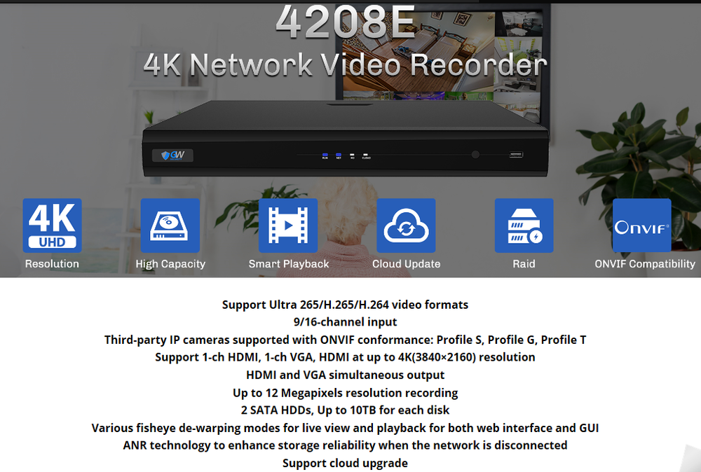 GW4208E (Used Network Video Recorder)