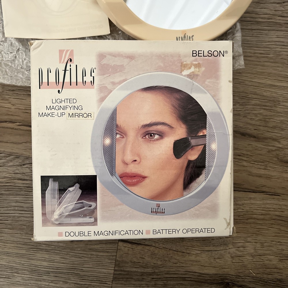 Profiles Lighted Magnifying Makeup Mirror By Belson 7” Vintage