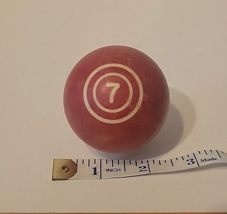 Vintage No. 7 Solid Red Pool Ball Billiard 2" Replacement (N)