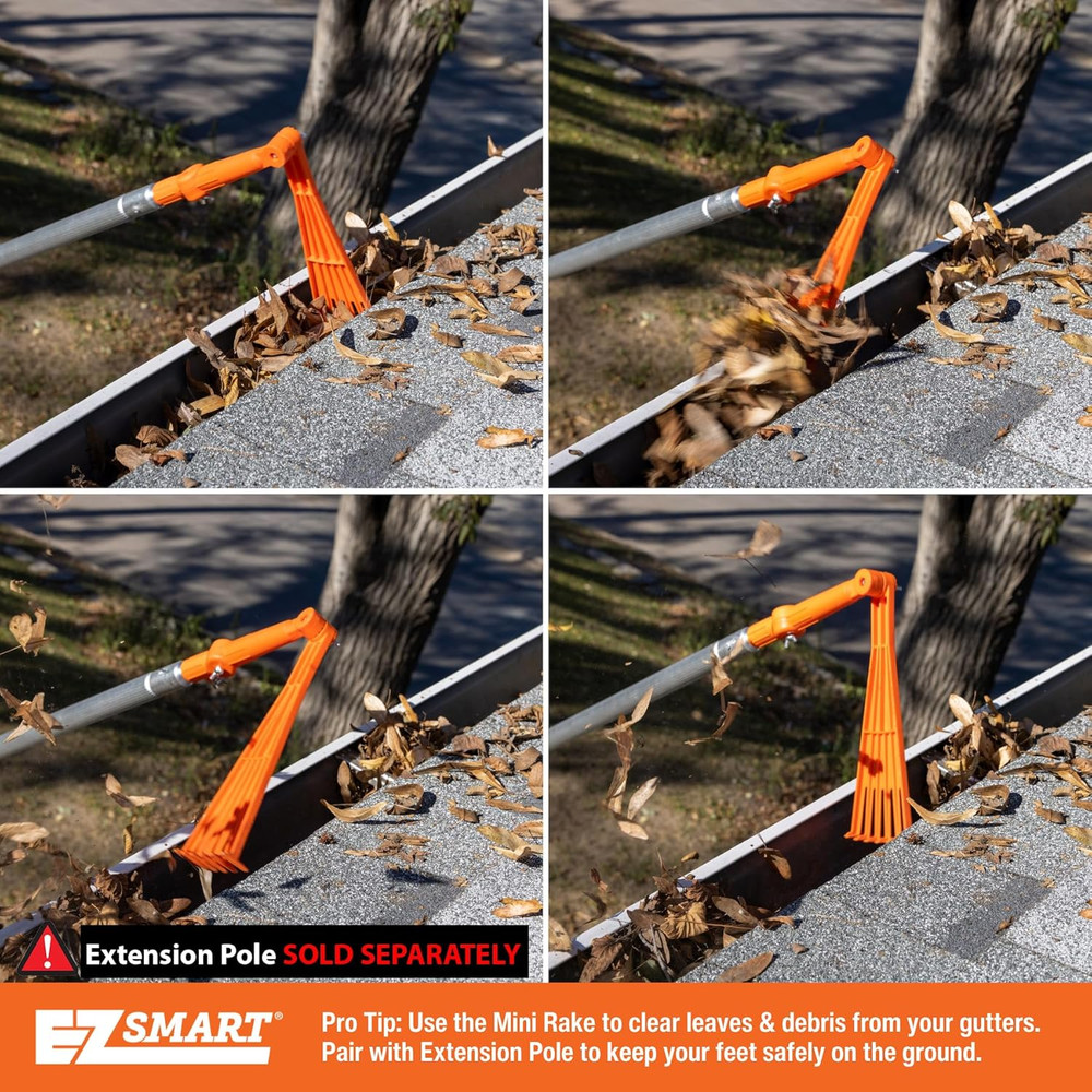 Mini Rake Head – Gutter Rake Tool for Removing Leaves & Debris from Roofs, Gutte