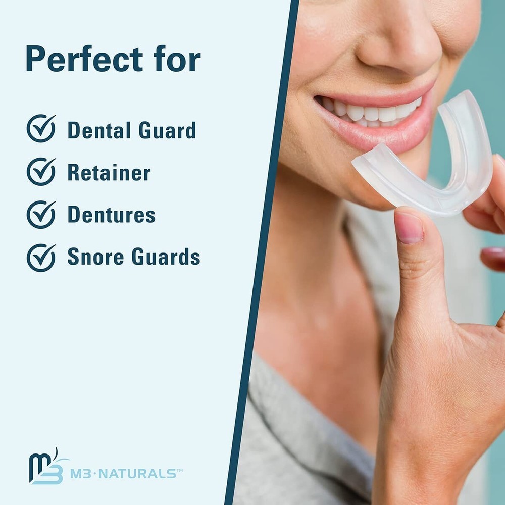 M3 Retainer Cleanser Tablets 92ct + Soak Container Universal Denture Cleaning