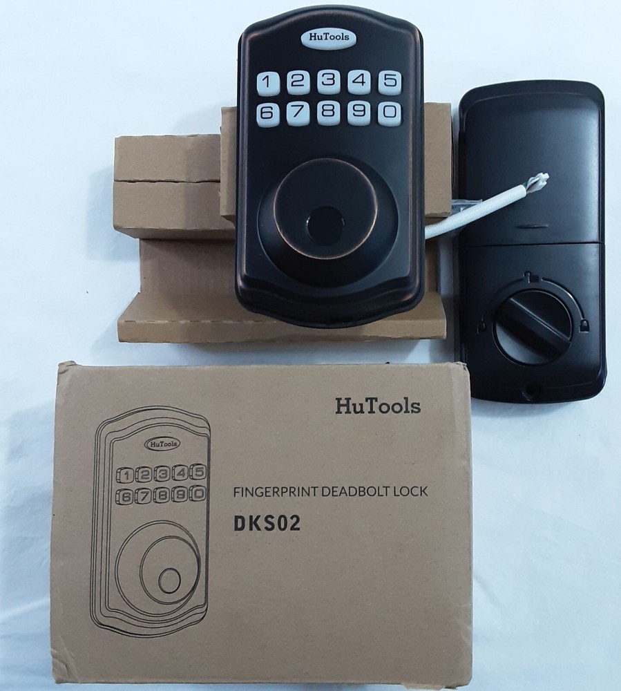 New, HUTOOLS Keyless Fingerprint Deadbolt Lock w/Keypad
