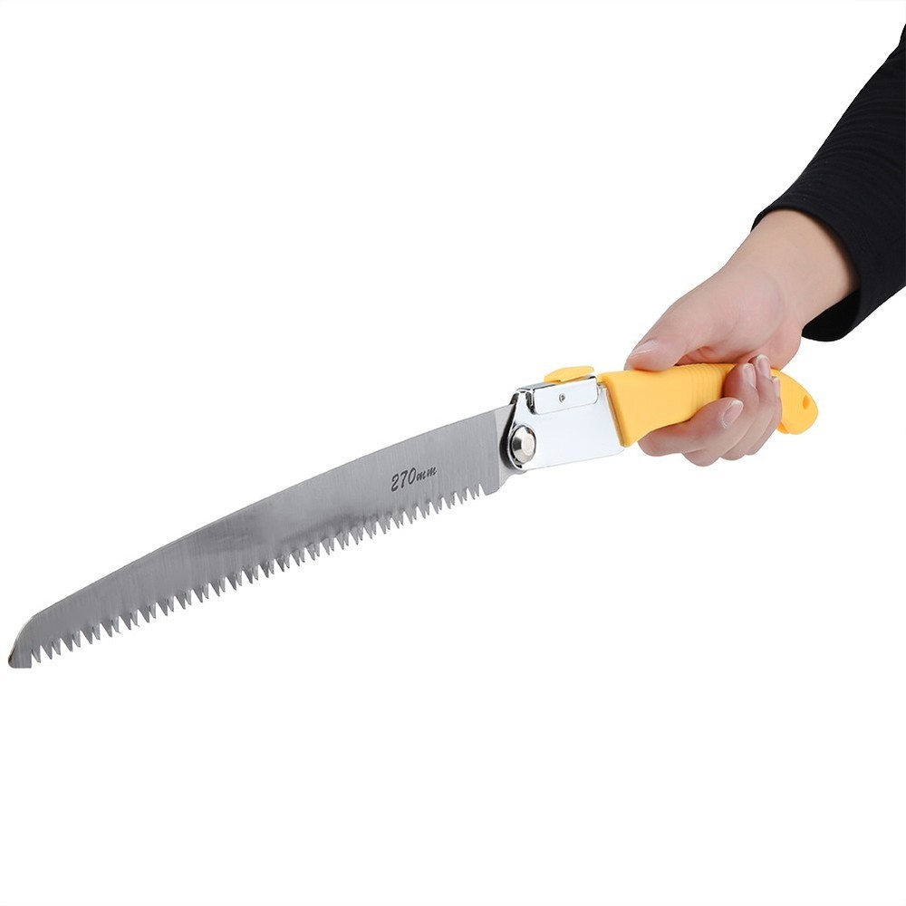 Folding Pruning Hand Saw 11in Double-Edge Sharp Blade Tree Trimming Garden Tool
