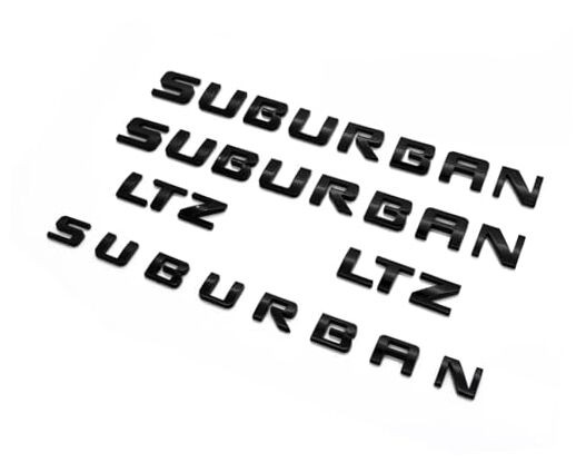 Door Tailgate Emblems Nameplate Compatible with 2007-2019 Suburban Gloss Black