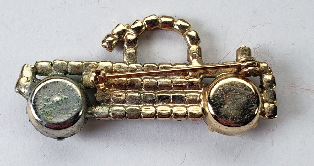 Rhinestone Covered Car Lapel Hat Pin Tie Tack 2"