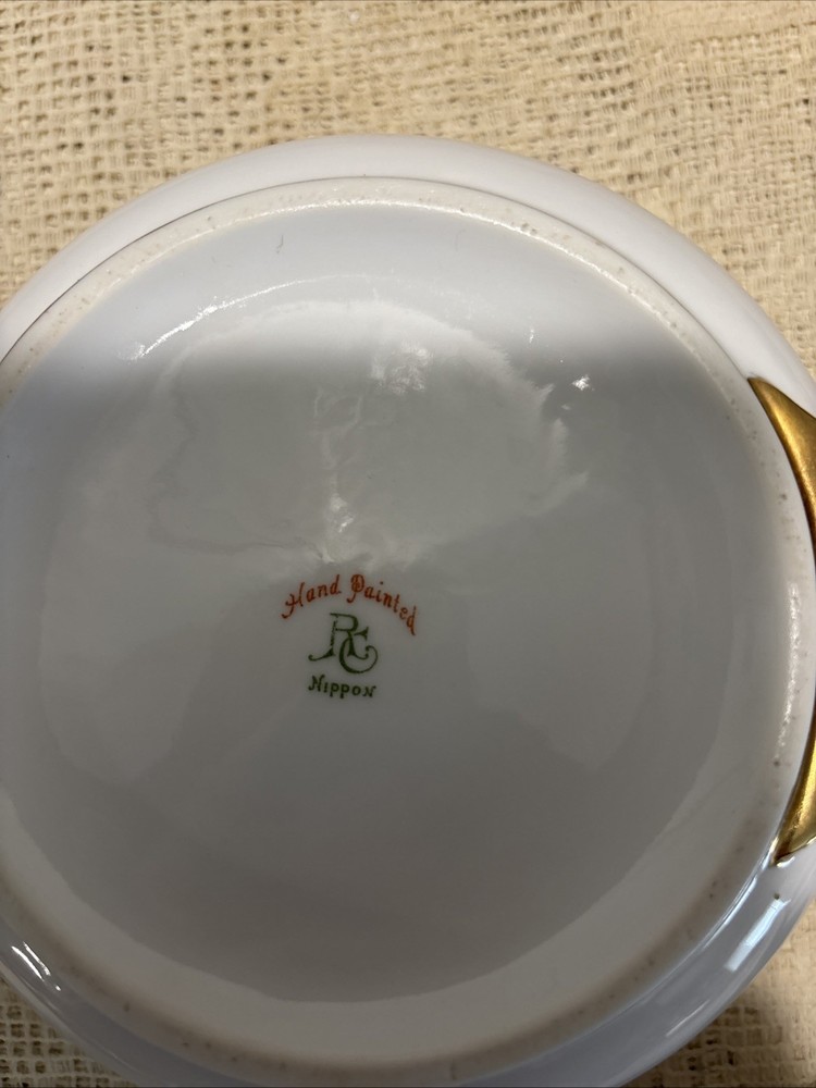 handpainted nippon covered sugar bowl