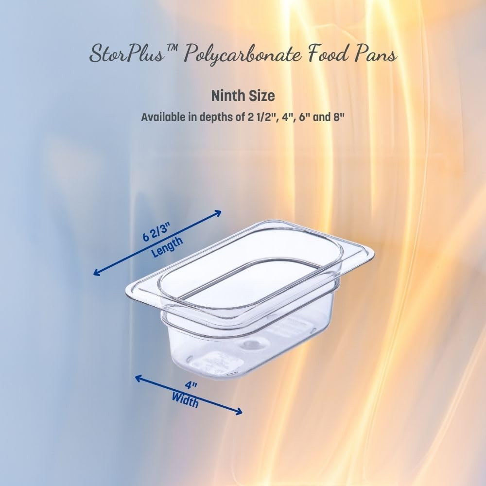 Plastic Food Pan 1/9 Size 4 Inches Deep Clear