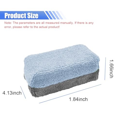 12PCS Ceramic Coating Applicator Sponge, Microfiber Rectangular Auto Blue