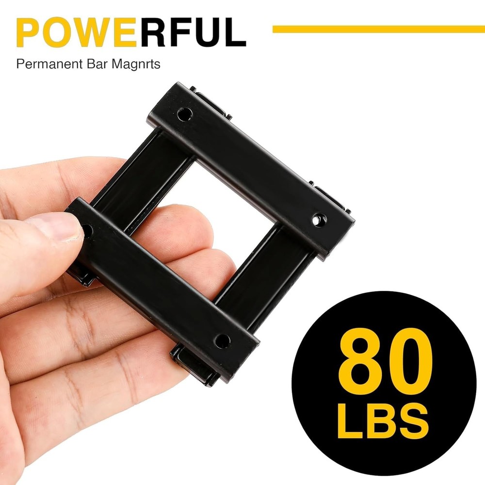 8-Pack Neodymium Rectangular Magnets with 80LBS Pulling Force for Diverse Use