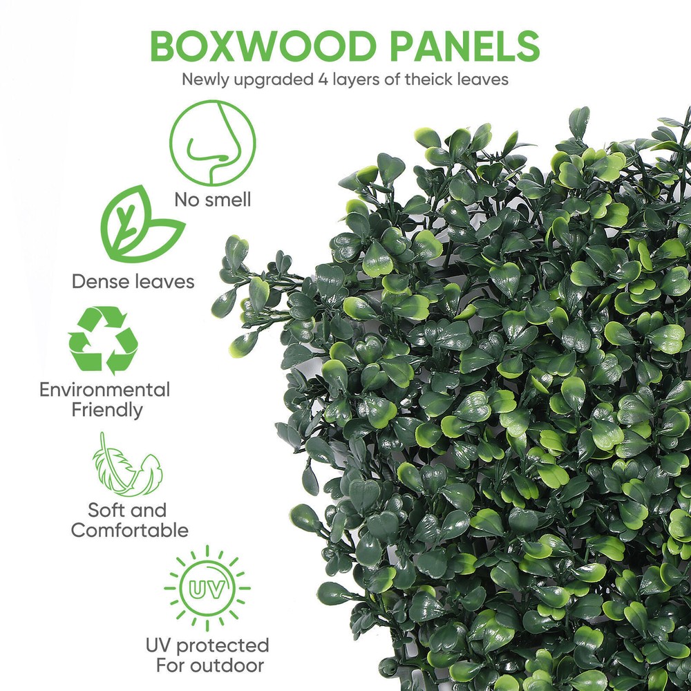 48Pack Grass Wall Panel 20" x 20 Boxwood Hedge Wall Panels UV Protect