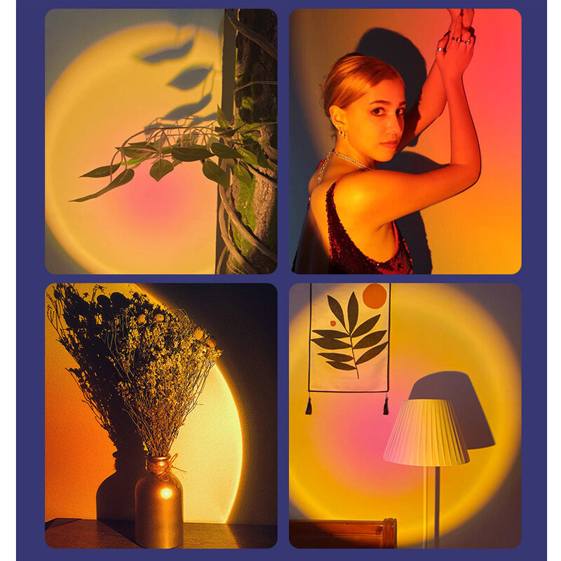 Smart LED Sunset Projection Lamp, Multi-Color, 360 Degree Rotation, APP Control