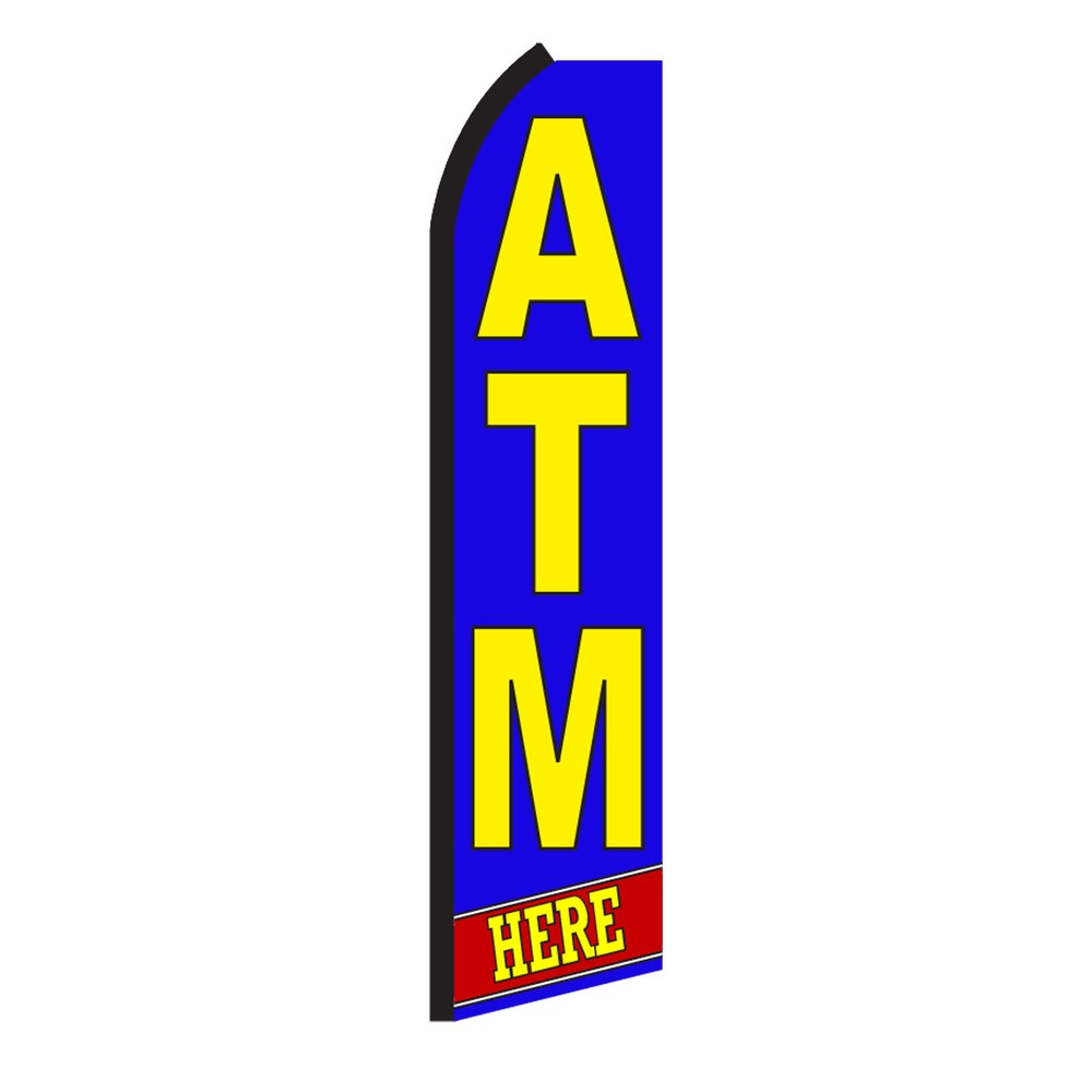 Atm Here Flag Flutter Feather Banner Swooper