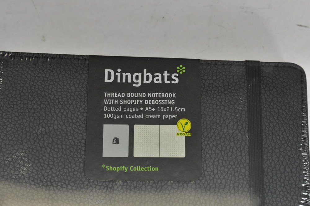 Dingbats Thread Bound Notebook Shopify Banded Debossing A5+ 16x21.5 cm Navy Blue