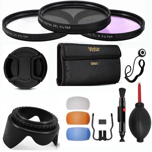 40.5mm 3 FILTER KIT+LENS HOOD + LENS CAP + FLASH DIFFUSER FOR SONY ALPHA A6000