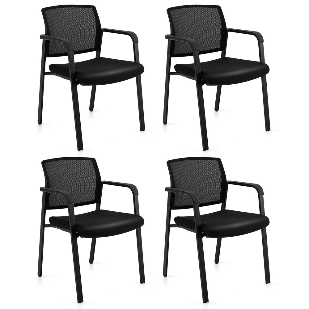 Conference Chairs 4PCS Stackable Office Guest Mesh Chairs for Waiting Room