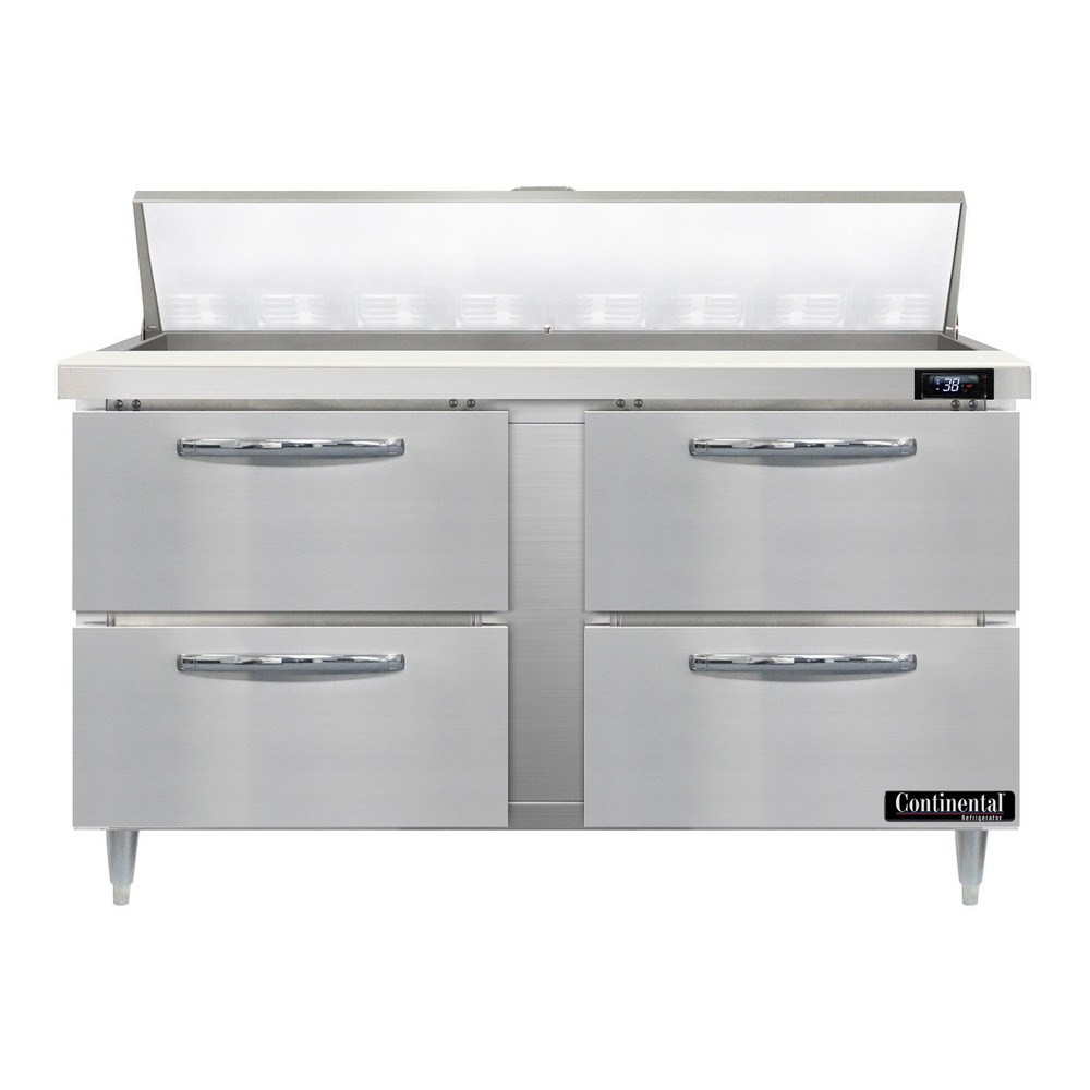 Continental Refrigerator D60N16-D 60" Two Section Sandwich / Salad Prep Table...
