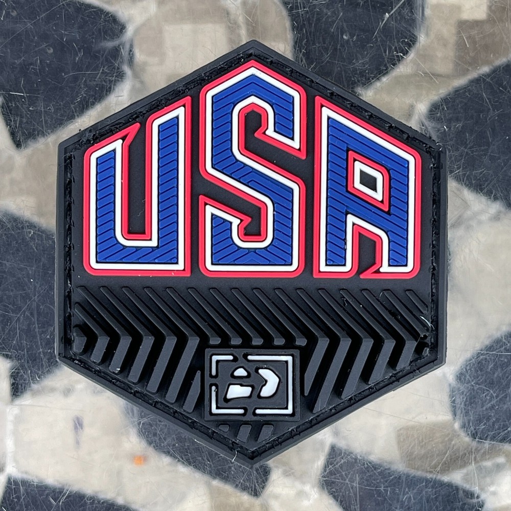 NEW Push Rubberized Patch - USA Black