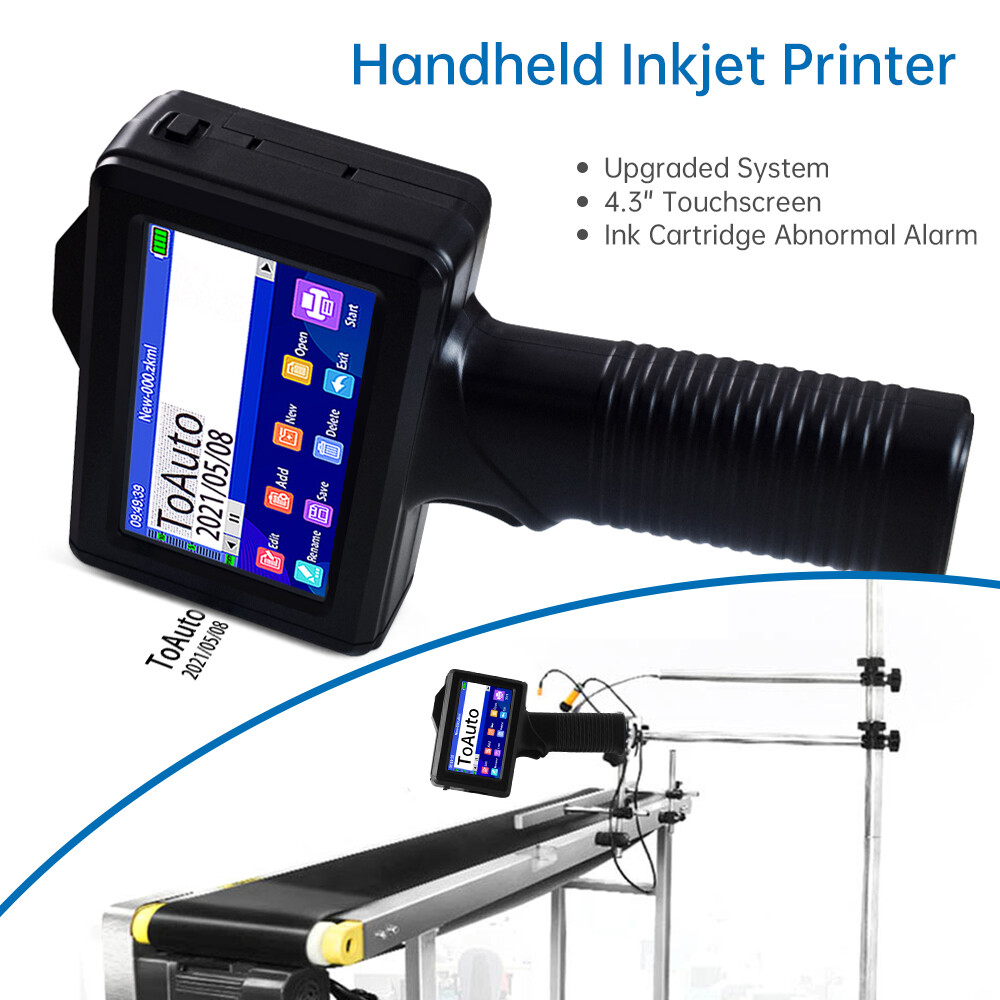 Handheld Inkjet Printer 600DPI Ink Date Time Brand QR Code Barcode Logo Machine