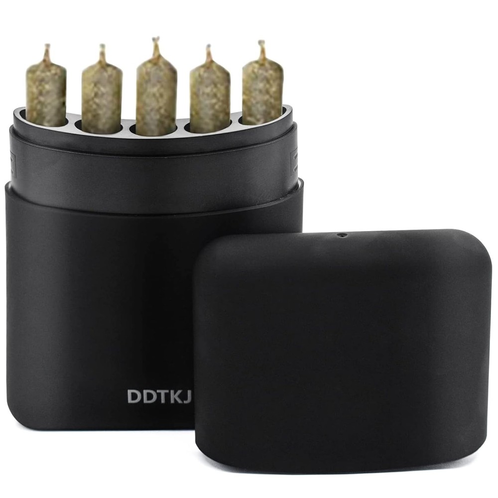 5Hole King Size Preroll Cone Holder Case | Classic Black Pre Rolled Cone Stor...
