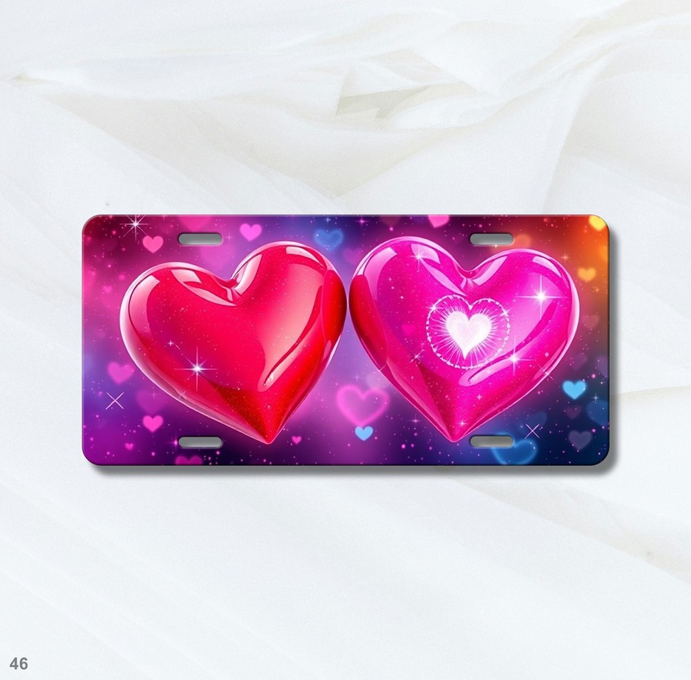 Unique Hearts License Plate Optional Text Decorative Plate Anniversary Gift