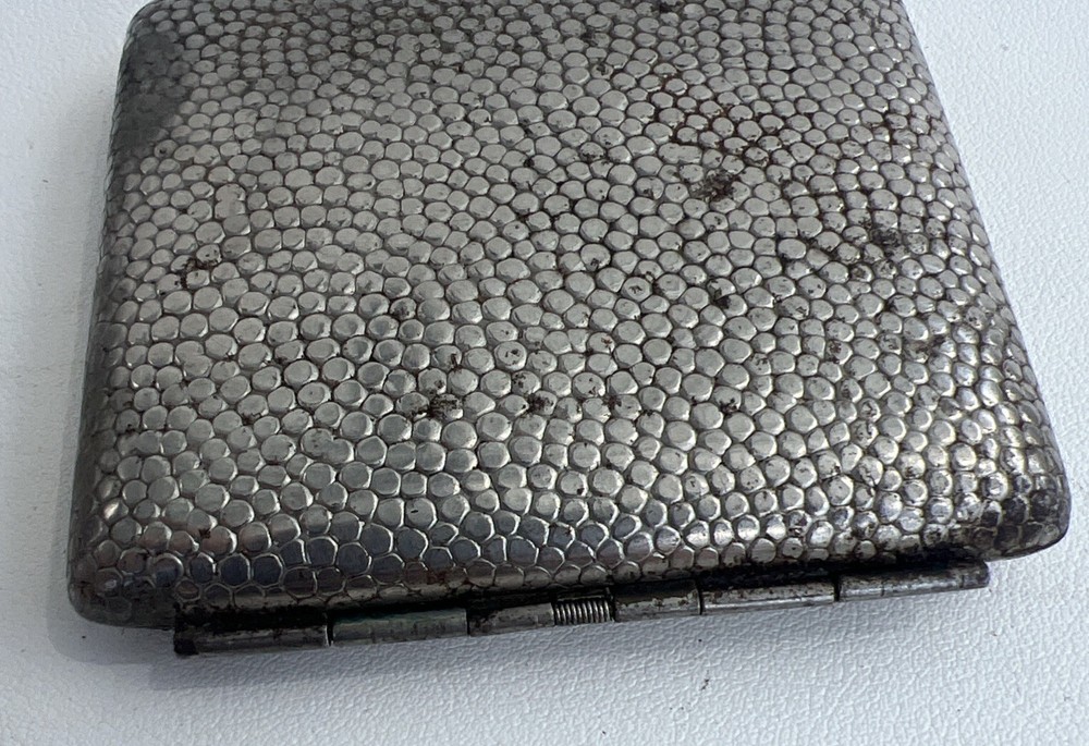 Vintage German silver plated Shagreen textured cigarette case
