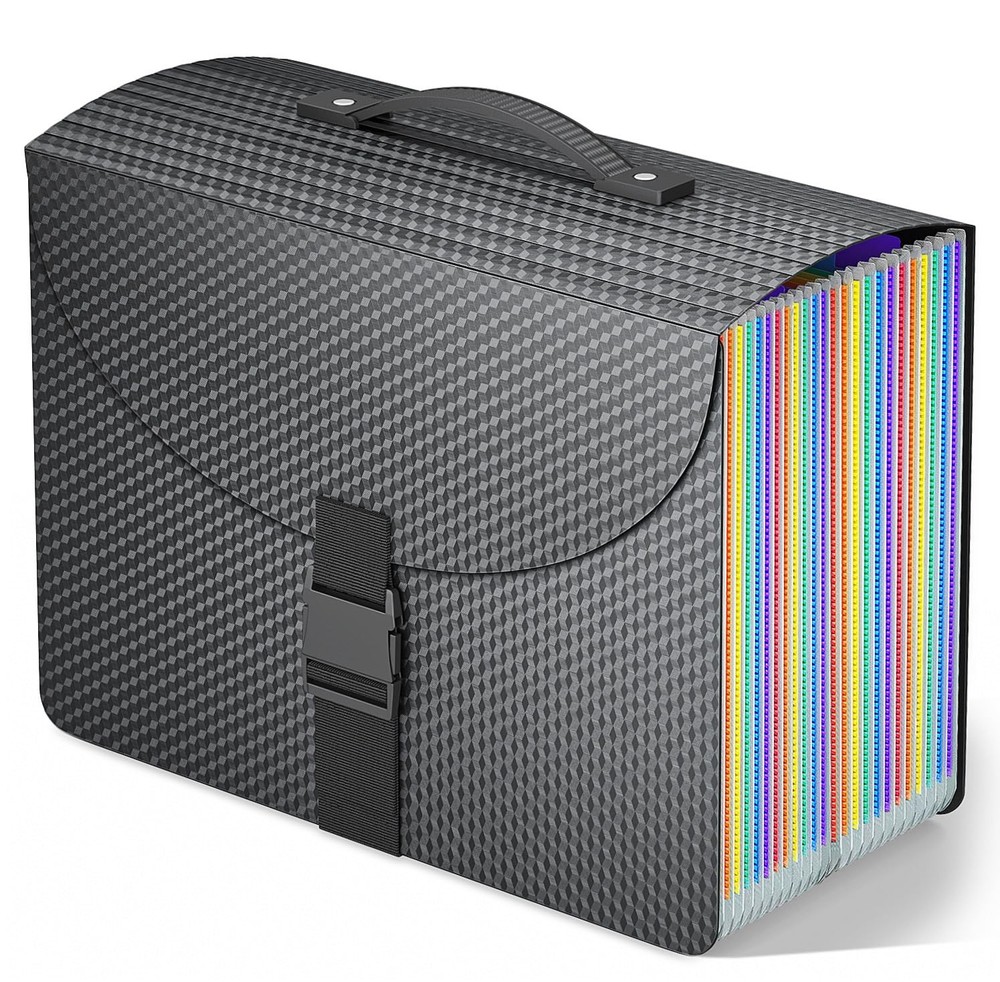 25 Pockets Expanding File Folder with Handle,Expandable File Organizer,Portab...