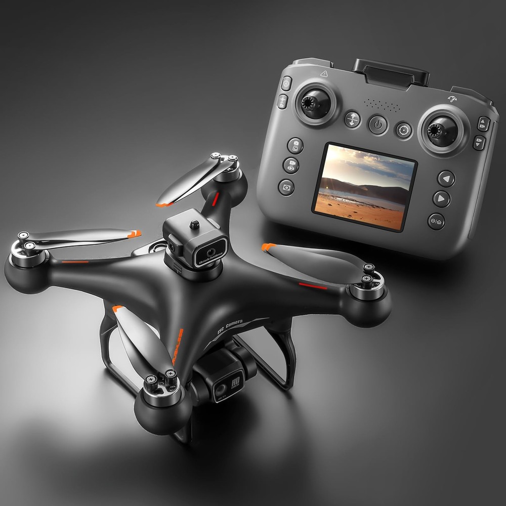 S116 GPS Drone with Screen Controller, Two-batteries, Black - 2 batteries