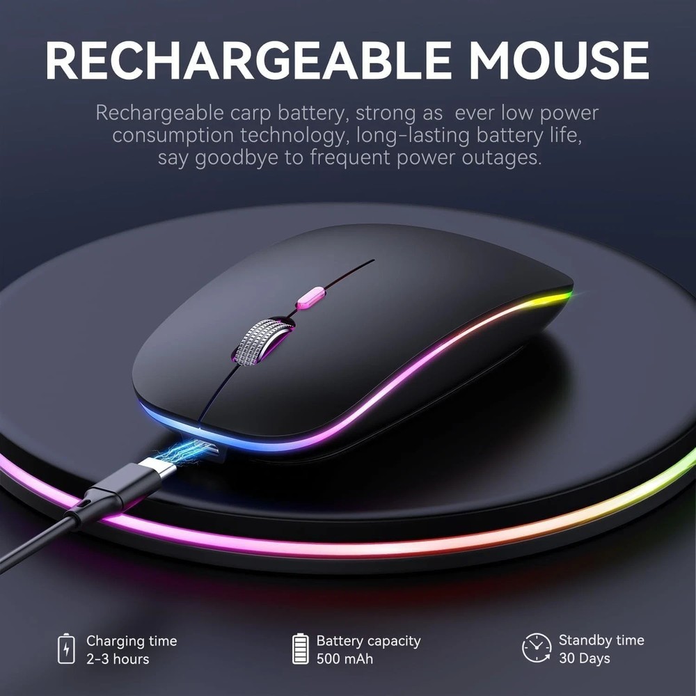 Wireless Bluetooth Mouse for MacBook (Bluetooth 5.2/3.0 and 2.4GHz USB type C )