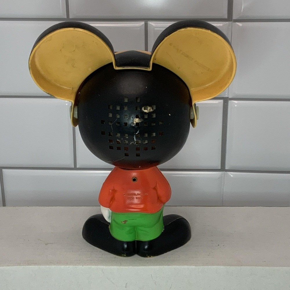 Vintage 1976 Mattel Mickey Mouse Pull String Talking Toy Disney Hong Kong