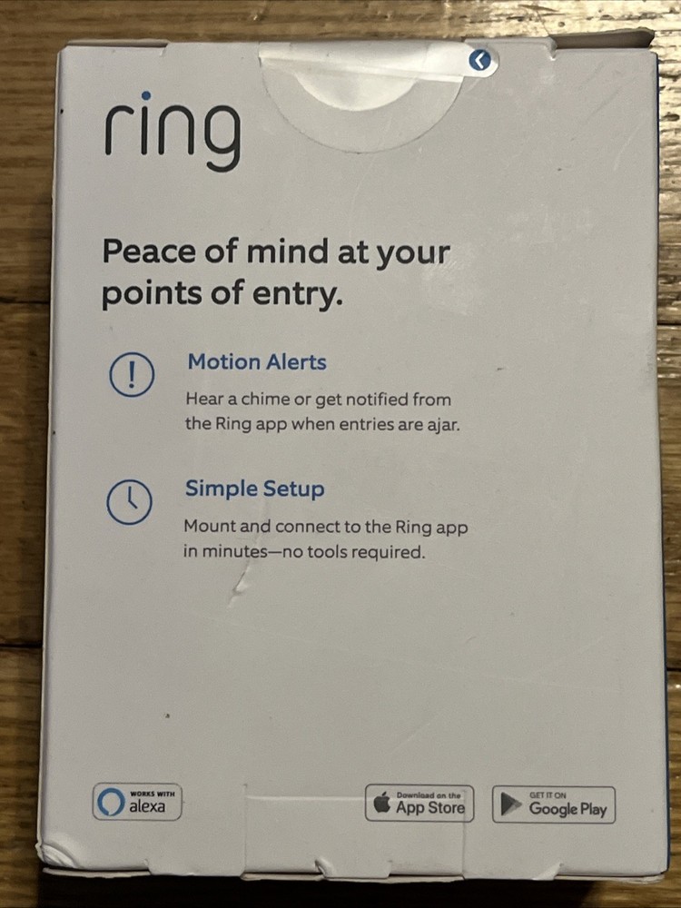 Ring Alarm Contact Sensor (2nd Gen) 1-Pack - White, NEW SEALED