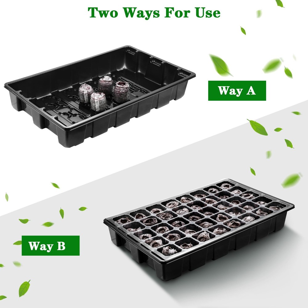 3 Pack Starter Tray Kit with Grow Light Germination Trays with Humidity Dome,...