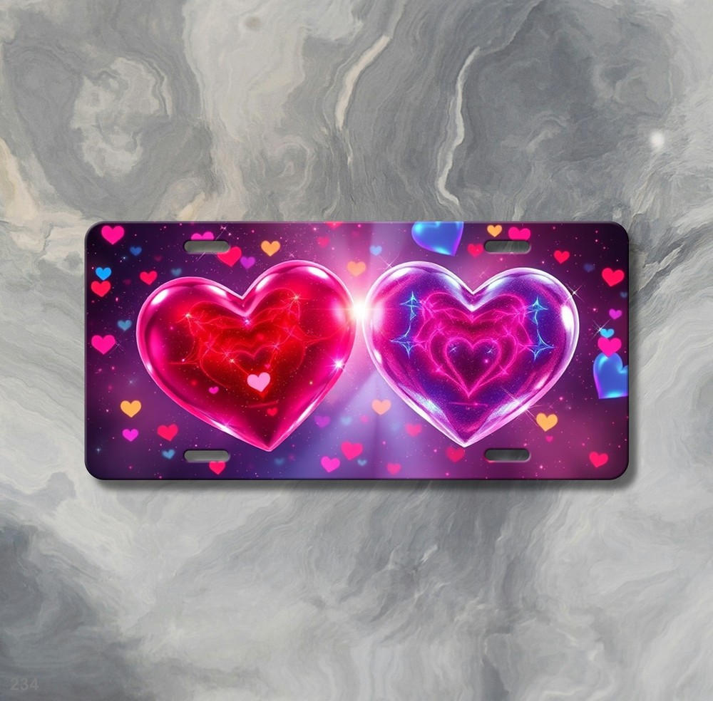 Bold Hearts License Plate Customizable Decorative Plate Everyday Gift