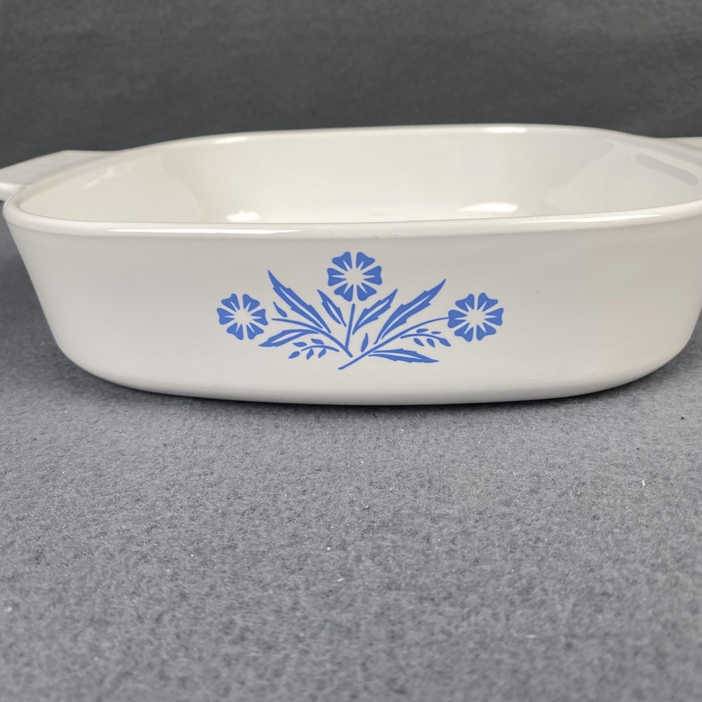 CorningWare Cornflower Blue Square 10" Baking Dish White Ceramic Pan Casserole